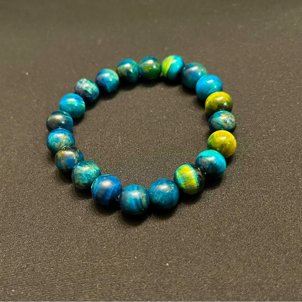 10mm Blue Tiger’s Eye Beaded Bracelet
